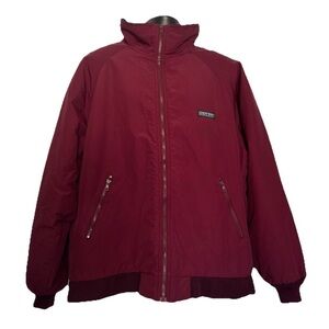 Lands' End Men's Polartec Fleece Jacket Burgundy/Navy Size 46-48 XL